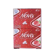 علكة نوفا كيس 12 فراولة  ( 10  حبة ) | 8 علبة